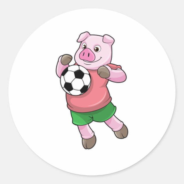 Sticker Rond Cochon à Soccer Sports (Devant)
