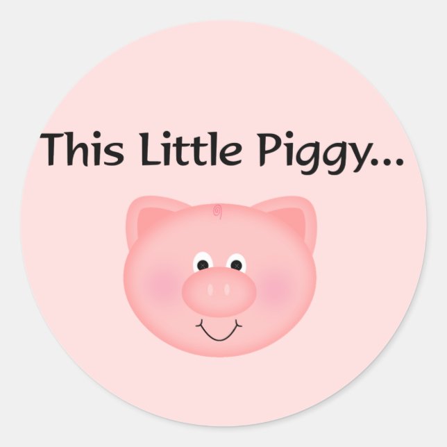 Sticker Rond Cochon Rose Ce Petit Cochon (Devant)