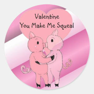 Sticker Rond Cochons qui s'embrassent