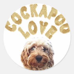 Sticker Rond Cockapoo Dog