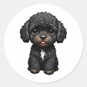 Sticker Rond Cockapoo noir