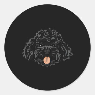 Sticker Rond Cockapoo noir