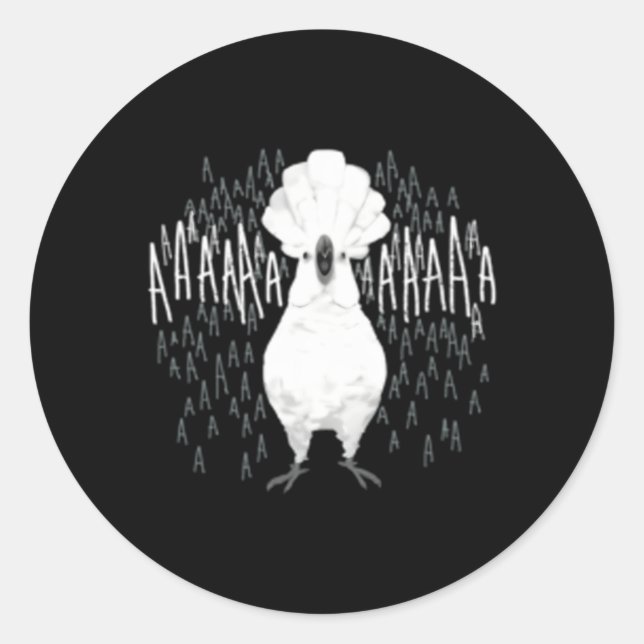 Sticker Rond Cockatoo fou hurlant (Devant)