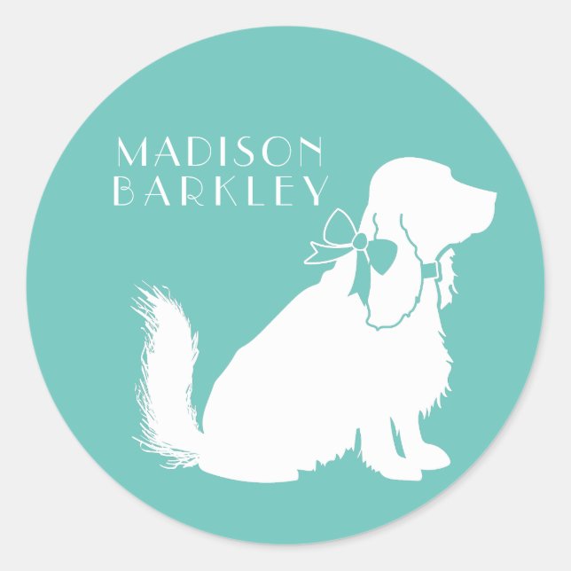 Sticker Rond Cocker Spaniel Chien Chien Puppy (Devant)