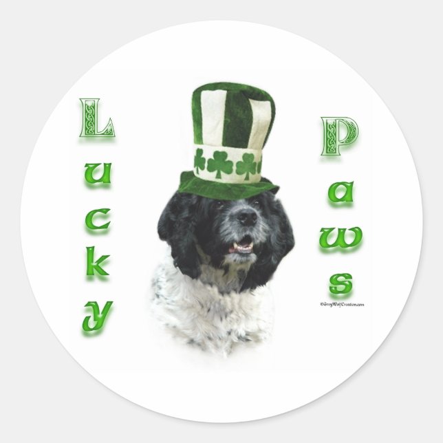 Sticker Rond Cocker Spaniel Lucky Paws (Devant)