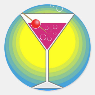 Sticker Rond Cocktail
