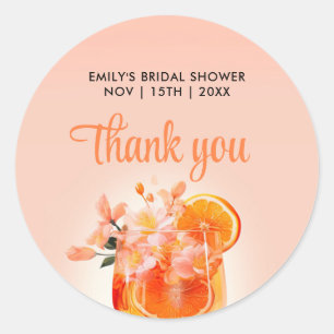 Sticker Rond Cocktail Aperol Spritz Enterrement de Vie de Jeune