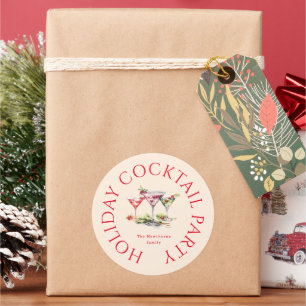 Sticker Rond Cocktail de Noël et soirée élégante