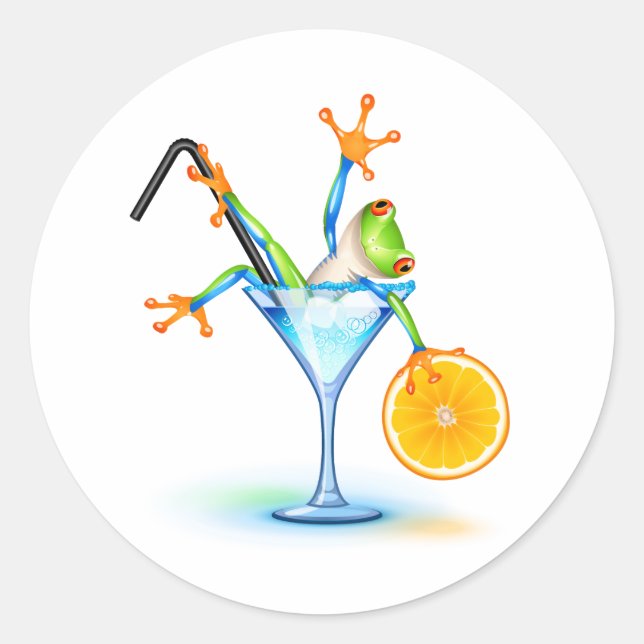 Sticker Rond Cocktail Frog (Devant)