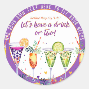 Sticker Rond Cocktails FIESTA personnalisés