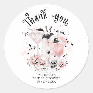 Sticker Rond Cocktails mignons Fête des mariées Halloween