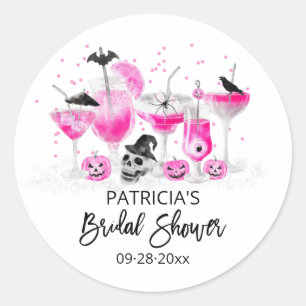 Sticker Rond Cocktails Rose Chaud Mariage Halloween