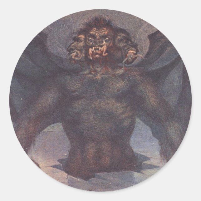Sticker Rond Cocytus - 9e cercle de Dante' Inferno (Devant)