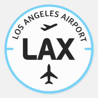 Sticker Rond Code aéroport LAX Los Angeles