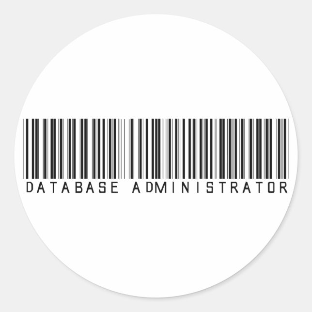 Sticker Rond Code barre Administrateur de base de données (Devant)