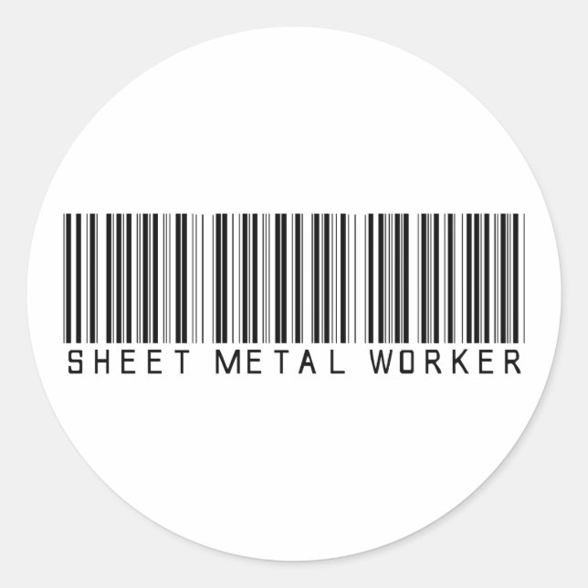 Sticker Rond Code barre de travail de tôlerie (Devant)