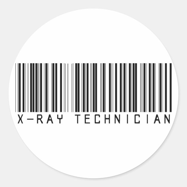 Sticker Rond Code barre du technicien de rayons X (Devant)