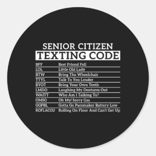 Sticker Rond Code de SMS pour les seniors