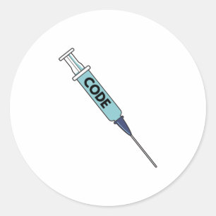 Sticker Rond Code injection conception drôle pour les développe