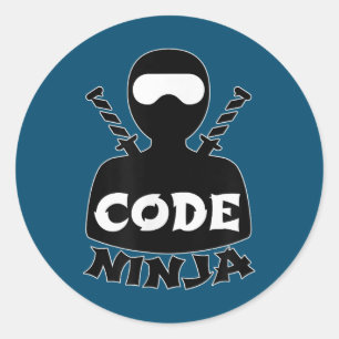 Sticker Rond Code Ninja Ingénieur de codage informatique Amoure