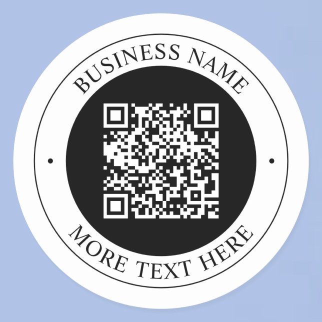 Sticker Rond Code QR avec nom d'entreprise Texte circulaire mod (Créateur téléchargé)