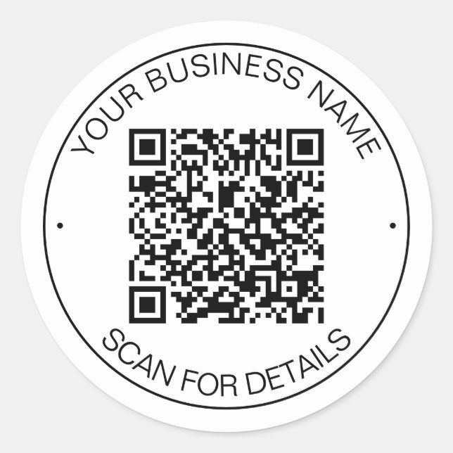 Sticker Rond Code QR blanc brillant Contact intelligent (Devant)