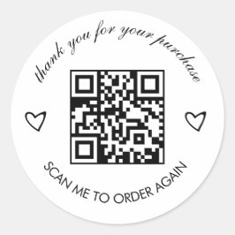 Sticker Rond Code QR Boutique Merci Minimaliste