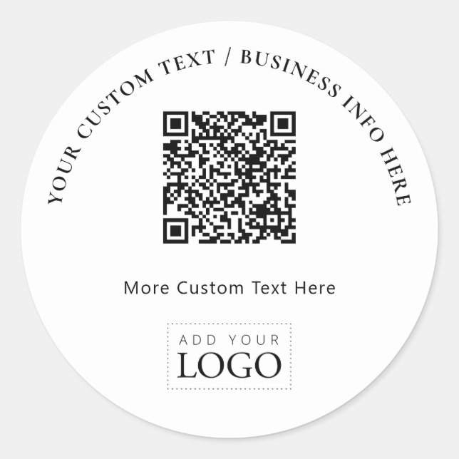 Sticker Rond Code QR de logo de société simple promotionnel (Devant)