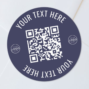 Sticker Rond Code QR de logo d'entreprise