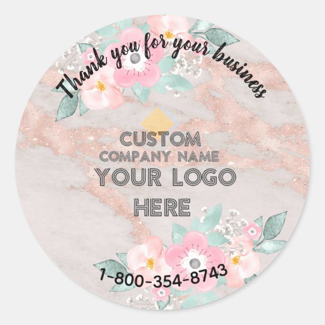 Sticker Rond Code QR de remerciement d'affaires avec logo perso (Devant)