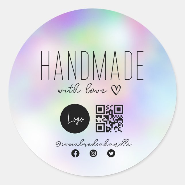 Sticker Rond code QR d'entreprise artisanale (Devant)