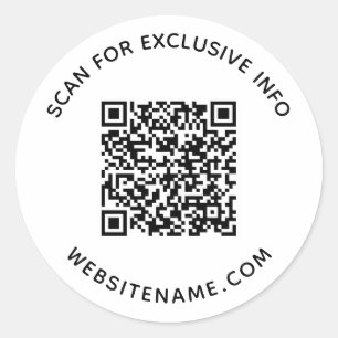 Sticker Rond Code QR d'entreprise Texte personnalisé