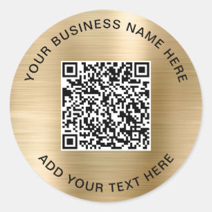 Sticker Rond Code QR Entreprise Or