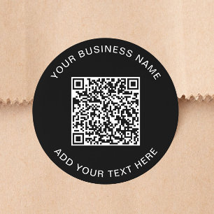 Sticker Rond Code QR Entreprise Personnalisé Noir