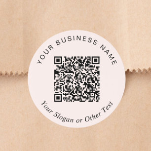 Sticker Rond Code QR Entreprise Rose