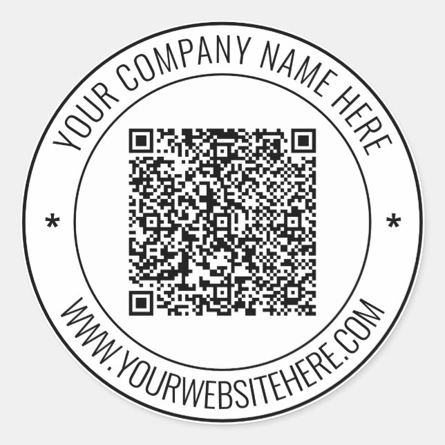 Sticker Rond Code QR et texte personnalisé professionnel person (Devant)