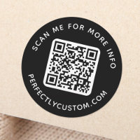 Code QR et texte personnalisé rond noir