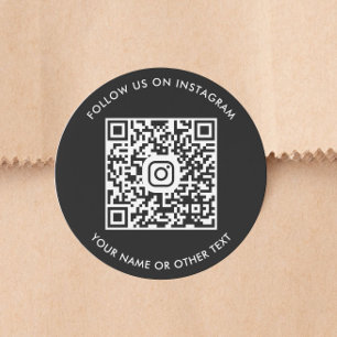 Sticker Rond Code QR Instagram noir