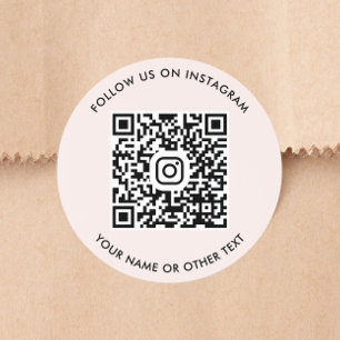 Sticker Rond Code QR Instagram Rose