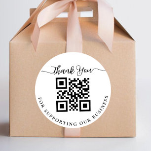 Sticker Rond Code QR merci de soutenir notre entreprise
