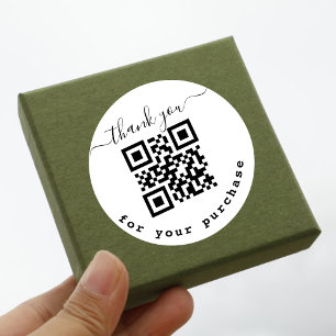Sticker Rond Code QR merci pour votre achat