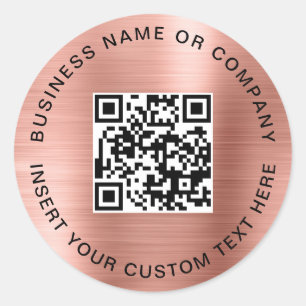 Sticker Rond Code QR minimaliste rose simple