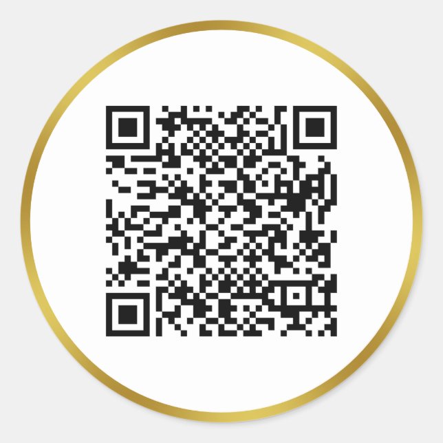 Sticker Rond Code QR moderne Faux Gold et blanc (Devant)