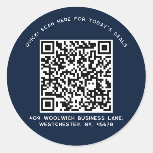 Sticker Rond Code QR moderne minimaliste marketing d'entreprise