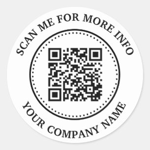 Sticker Rond Code QR noir blanc