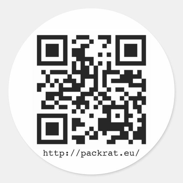 Sticker Rond Code QR PackRat #1 (Devant)