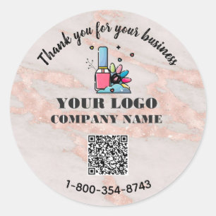 Sticker Rond Code QR personnalisé avec logo de remerciement pou