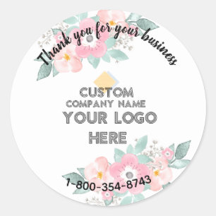 Sticker Rond Code QR personnalisé avec logo de remerciement pou