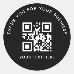 Sticker Rond Code QR personnalisé de remerciement d'affaires No