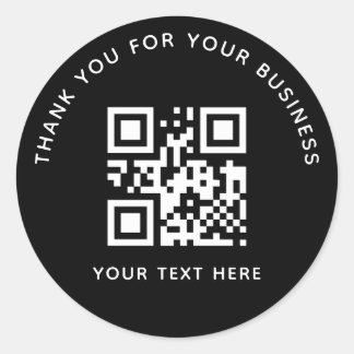 Sticker Rond Code QR personnalisé de remerciement d'affaires No